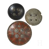 Three Indian leather shields, 19th century