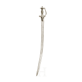A silver-damascened Indian tulwar, circa 1800