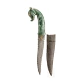 An Indian khanjar with jadeite boar head handle, 20th century
