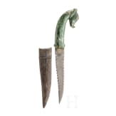 An Indian khanjar with jadeite boar head handle, 20th century