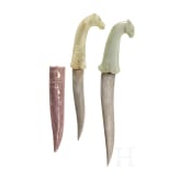 Two Indian khanjars with jadeite handles, 20th century