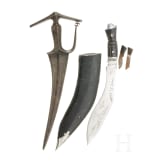 An Indian chilanum, 19th century, and a Nepalese kukuri, 20th century
