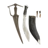 An Indian chilanum, 19th century, and a Nepalese kukuri, 20th century