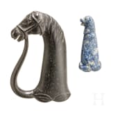 Two Indian cut stone handles, 20th century