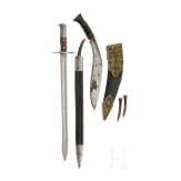 A Nepalese presentation kukuri, 19th/20th century, and a bayonet