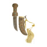 A Sino-Tibetan dagger in casket, 20th century