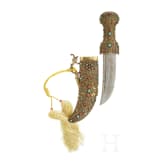 A Sino-Tibetan dagger in casket, 20th century