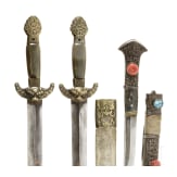 A Chinese double jian and a Tibetan lothi, 19th century