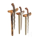 Three Indonesian kerises, circa 1900