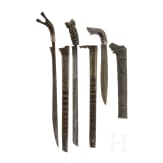 Three Malaysian golok, 19th century