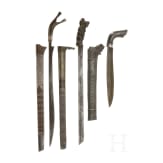 Three Malaysian golok, 19th century