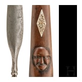 An Indonesian spearhead with bone-inlaid scabbard, 19th century
