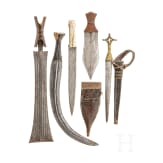 Five African knives, circa 1900