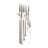 A small collection of spears and spearheads