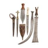 Five African knives, circa 1900