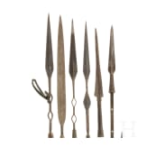 A small collection of spears and spearheads