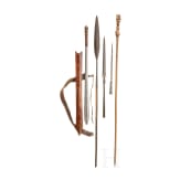 Three African spears and a machete