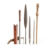 Three African spears and a machete