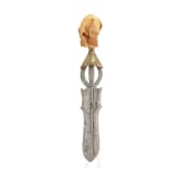 A Congolese club-knife (poto) with rattan-wrapped pommel