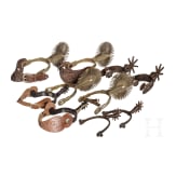 A collection of US American and Mexican spurs, 19th/20th century