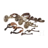 A collection of US American and Mexican spurs, 19th/20th century