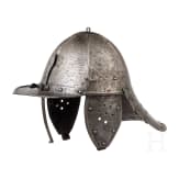 A German lobster-tailed helmet, circa 1630 and later