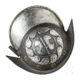 A back and white morion, collector's replica in the style of the 16th century