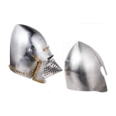 Two helmets, modern collector's replicas in the style of the 14th and 15th century