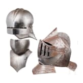 Two helmets, modern collector's replicas in the style of the 15th and 16th century