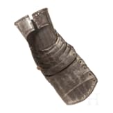 A part of a helmet and a gauntlet, historicism in the style of the 16th century