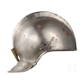 A part of a helmet and a gauntlet, historicism in the style of the 16th century