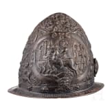 A parade cabasset made of cast iron, historicism in the style of the 17th century