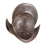 A Victorian parade morion made of cast iron in the style of the 17th century