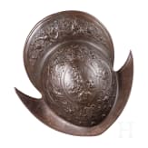 A Victorian parade morion made of cast iron in the style of the 17th century