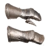A pair of German gauntlets, historicism using some old parts, circa 1900
