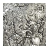 A shield decorated in relief, 20th century