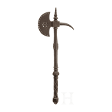 A cast iron battle axe, historicism in the style of the 16th century