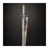 A German silver-mounted hunting hanger, circa 1760