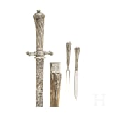 A German silver-mounted hunting hanger, circa 1760