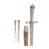 A German silver-mounted hunting hanger, circa 1760