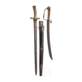Two hunting hangers and a scabbard, 18th/19th century