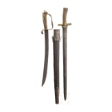 Two hunting hangers and a scabbard, 18th/19th century