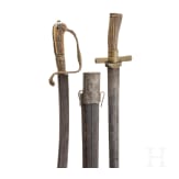 Two hunting hangers and a scabbard, 18th/19th century
