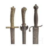 Three hunting hangers, 18th/19th century
