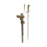 A German silver-mounted hunting hanger, circa 1820
