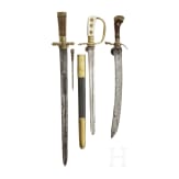 Three German hunting hangers, 19th century