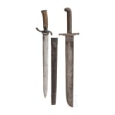 A hunting hanger, 19th century, and an Austrian fascine knife M 1853