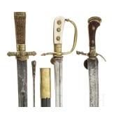 Three German hunting hangers, 19th century