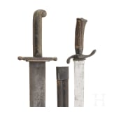 A hunting hanger, 19th century, and an Austrian fascine knife M 1853