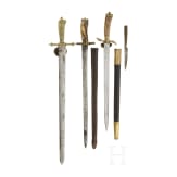 Three German hunting hangers, 19th and 20th century